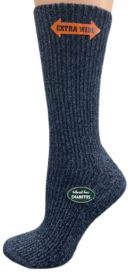 Regenerated Wool Diabetic Outdoor Hiking Extra Wide Calf Women Socks (Color: Navy)