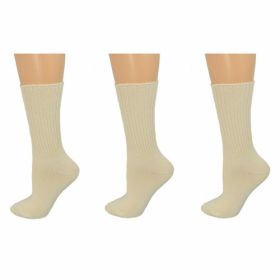 Organic Cotton Midweight Outdoor Unisex Athletic Crew Socks 3 Pair (Color: Natural, size: XL/Fits Shoe Size 9-13)