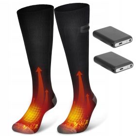 Electric Heated Socks for Men Women Battery Powered Heated Socks Rechargeable Feet Warmer with 4 Temperature Levels Indoor Outdoor Machine Washab (Color: Black)